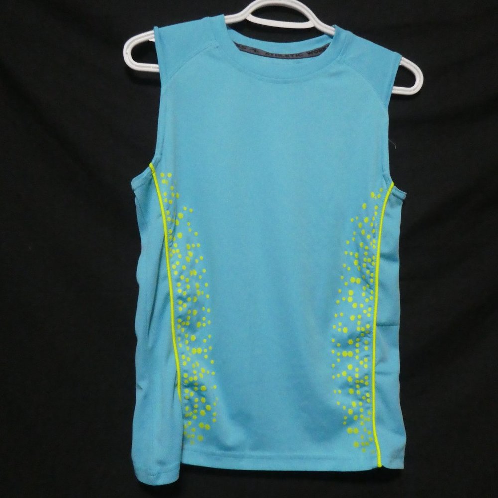 ATHLETIC WORKS | large, 14 | Light Blue Tank Top | 100% Polyester | Mesh Sides